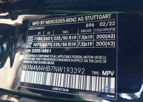 2022 Mercedes-Benz Glb 250 4Matic z USA, uszkodzony, nr VIN W1N4M4HB7NW193392